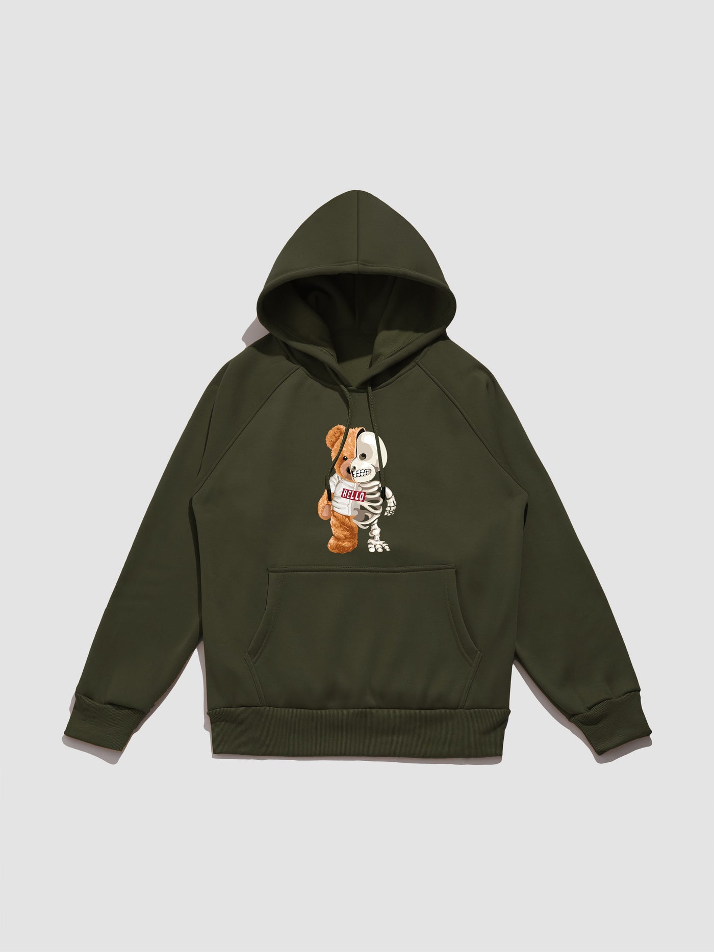 Zavier | Skeleton Bear Print Hoodie