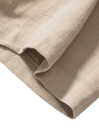 Donato® | Linen And Rayon Blend Stand Collar Shirt & Wrinkle Textured Straight Leg Pants