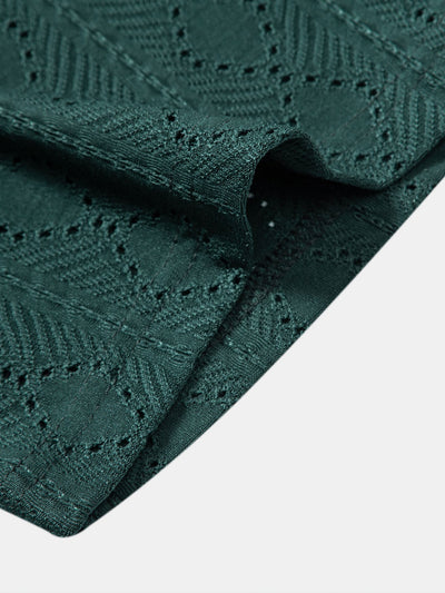 Macabeo® | Muscle Fit Diamond Texture Cuban Shirt