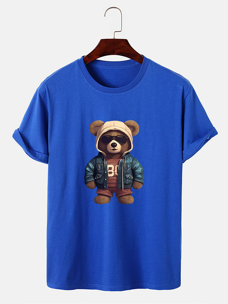 Agustín® | Bear In Leather Jacket Print T-Shirt