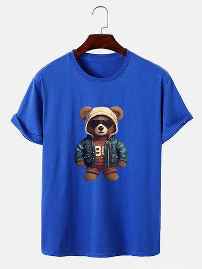 Agustín® | Bear In Leather Jacket Print T-Shirt