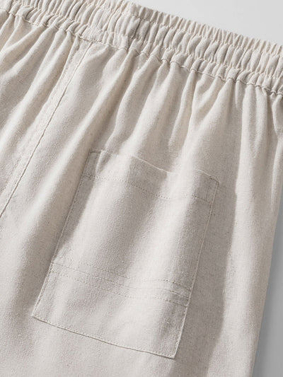 Albert® | Waffle Button Up Shirt & Linen Cotton Blend Drawstring Shorts