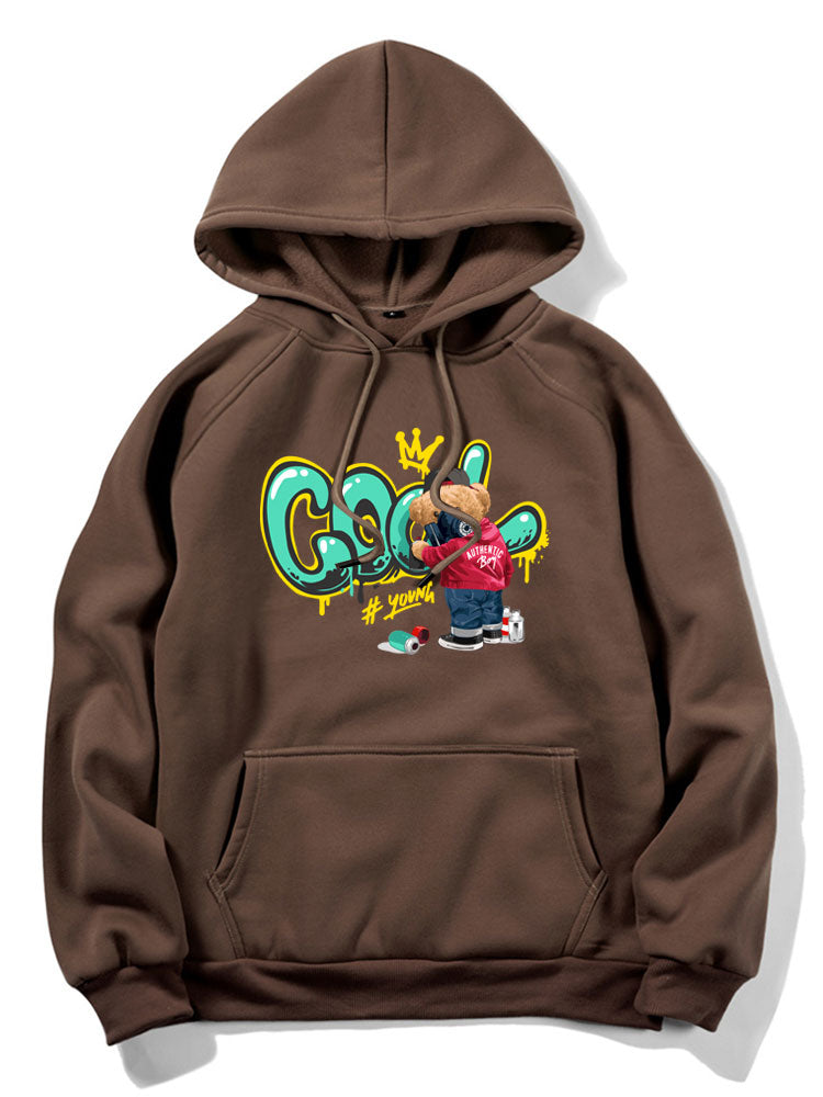 Frank | Graffiti Bear Print Hoodie
