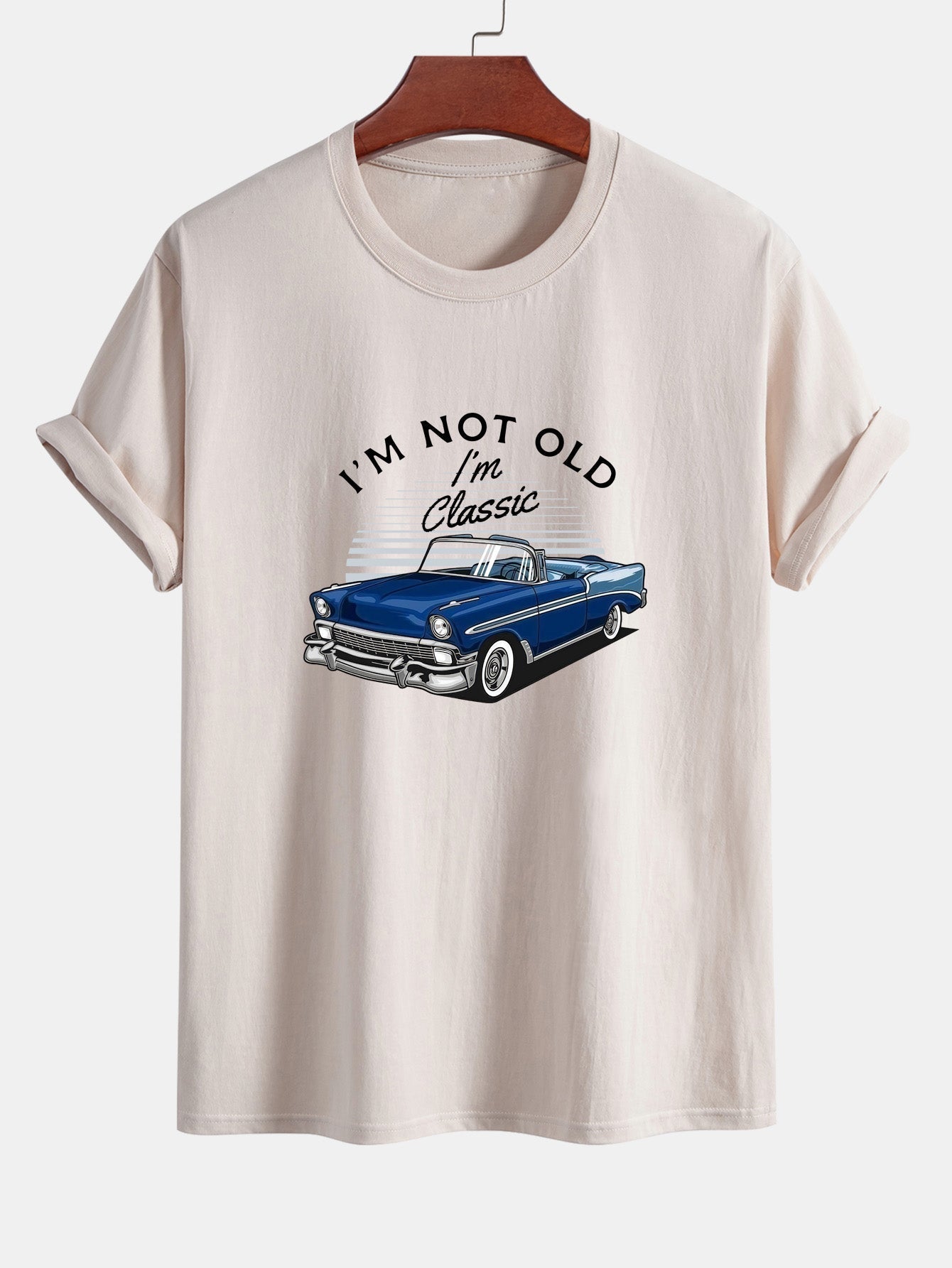 Mencio® | Car Slogan Print Cotton T-Shirt