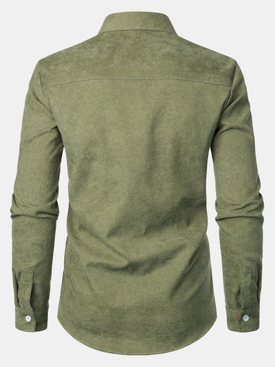 Felicio® | Corduroy Plaid Panel Button Up Shirt