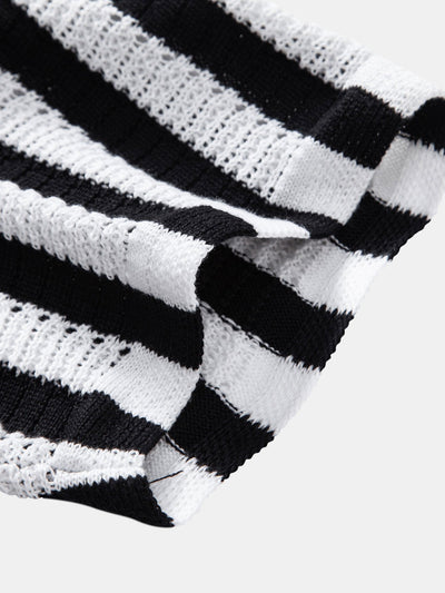 hola STRIPED SHIRT WITH DROP SHOULDERS