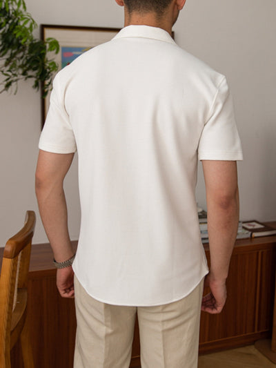 Bharani® | MV Old Money Knitted Cuban Collar Shirt