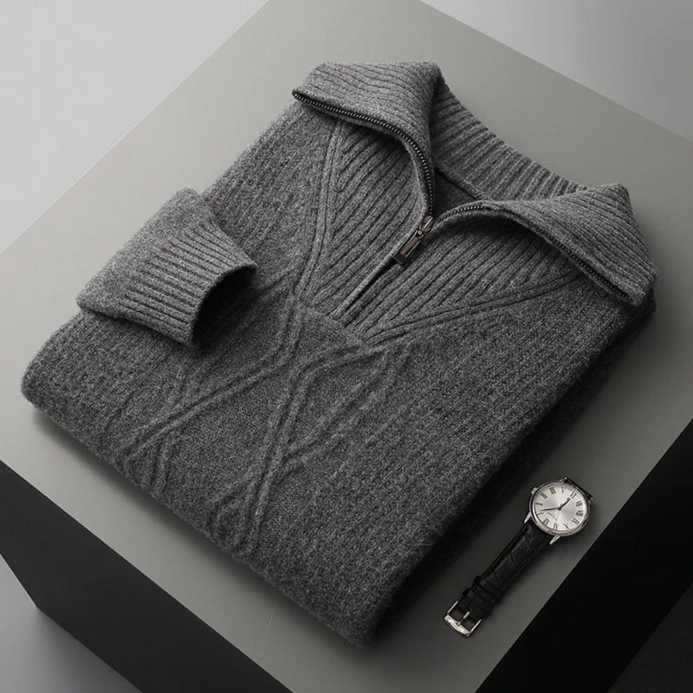 Quinn | Taranto Merino Wool Zip Sweater