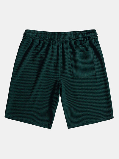Tate® | Muscle Fit Ribbed Button Up Shirt & Shorts