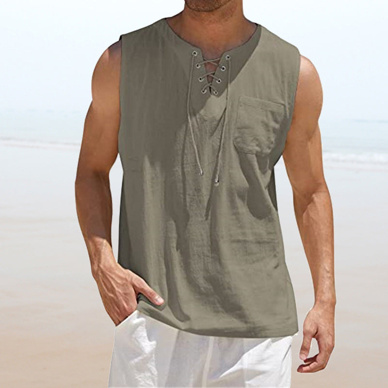 Junius® | Men'S Solid Color Drawstring Vest