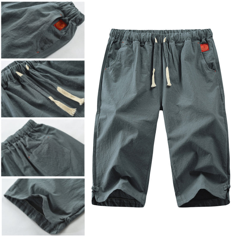 Zed® | Casual Cotton And Linen Lace-Up Shorts For Men