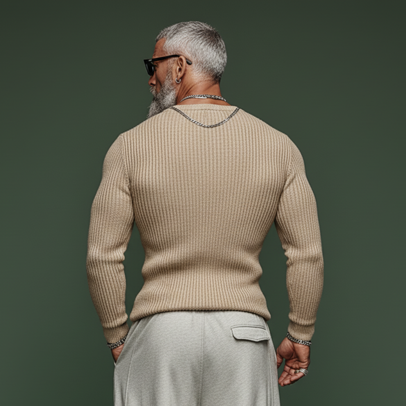 Men's Classic Casal gh Style Henley Collar SliFit Sweater