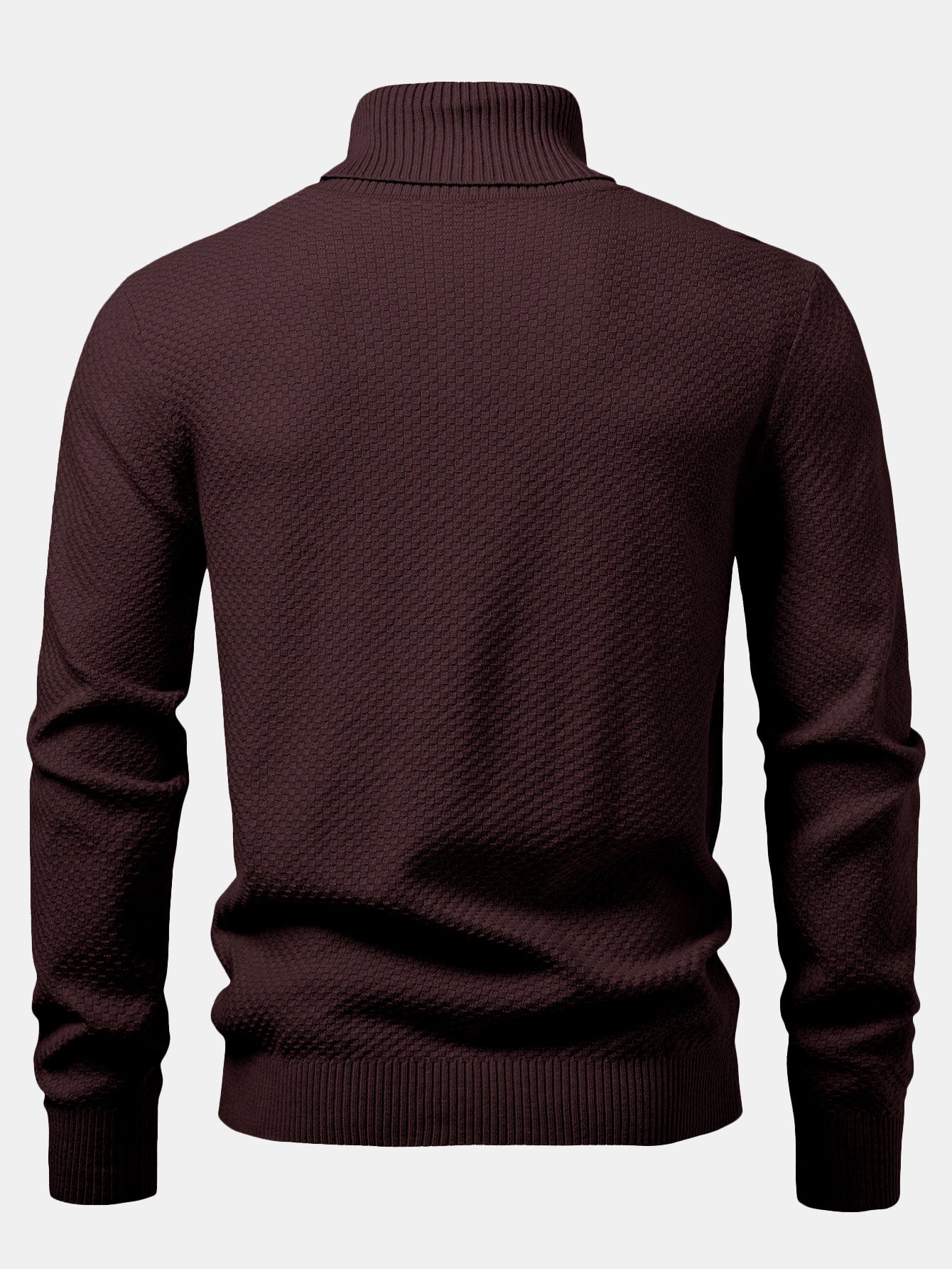 Amaro® | Checkerboard Textured Turtle Neck Sweater