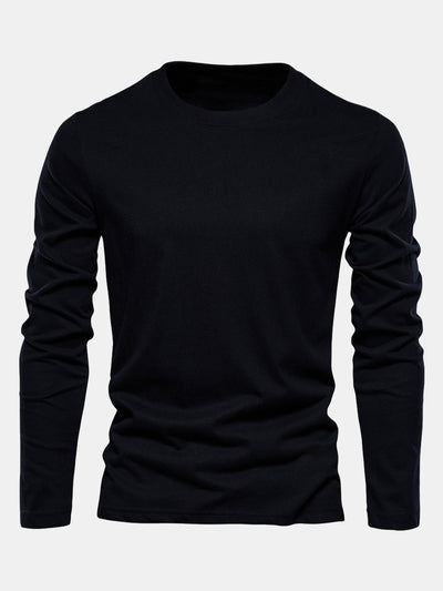 Macario® | Basic Long Sleeve Cotton T-Shirt