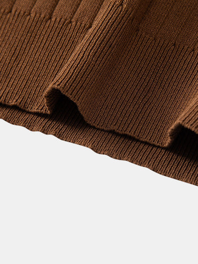 Connor | Stripe V Neck Knit Polo Shirt