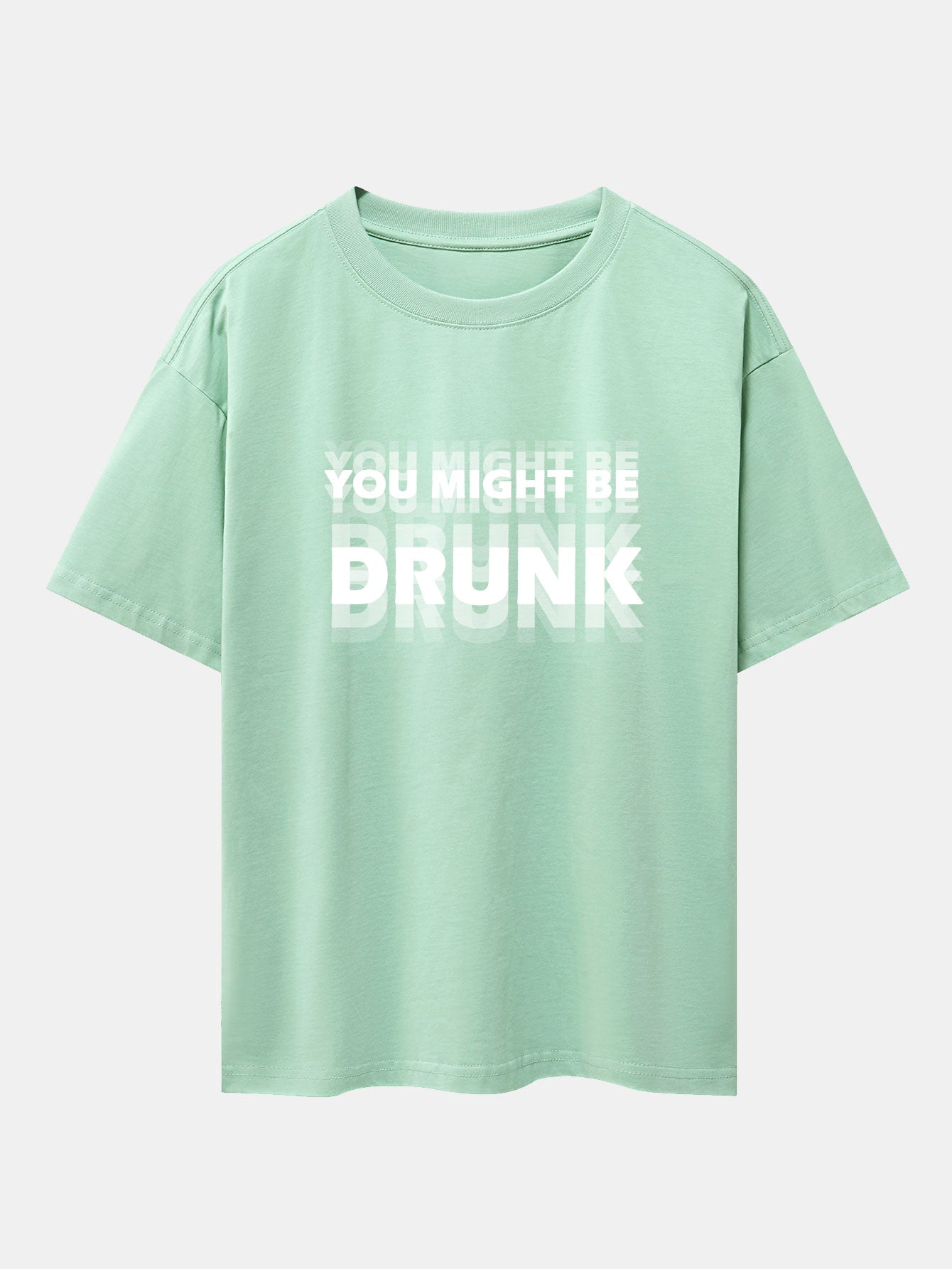 Cameron® | You Might Be Drunk Print Drop Shoulder Oversize T-Shirt