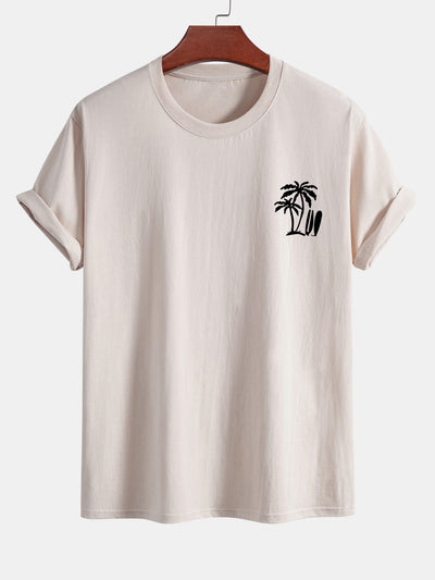 Darío® | Palm Tree Surfboard Print Cotton T-Shirt