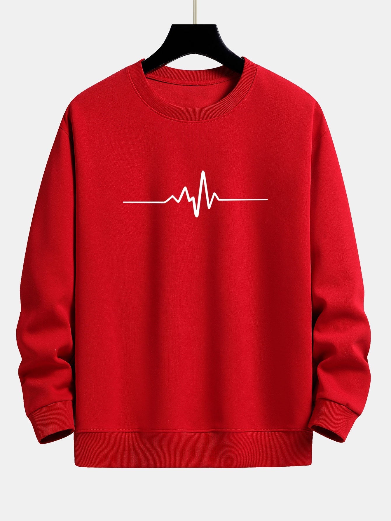 Jasiel® | Heartbeat Print Relax Fit Sweatshirt