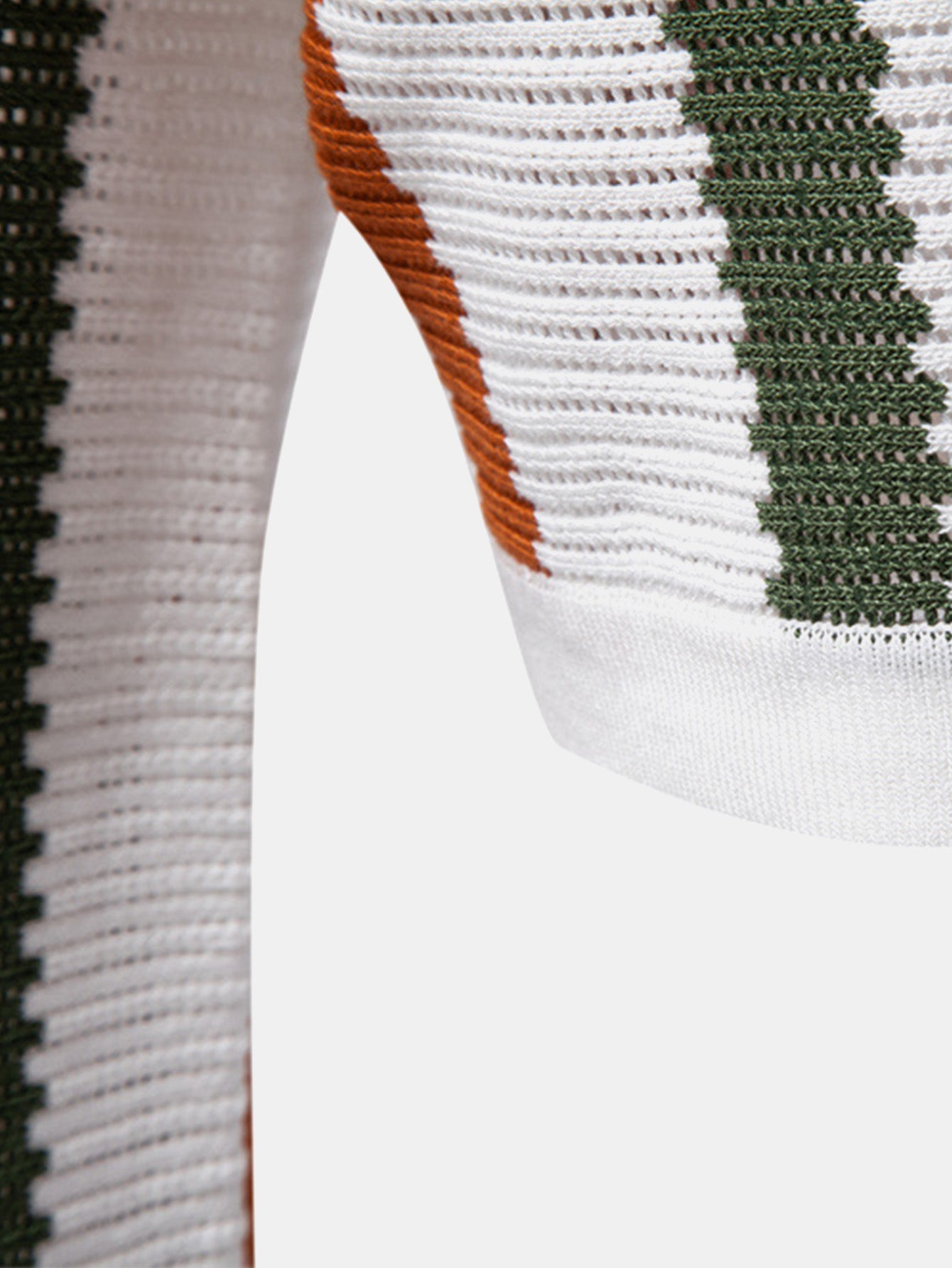 Chris® | Stripe Knit V Neck Polo Shirt