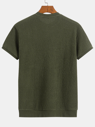 Mauricio® | Short Sleeve Waffle Ribbed Hem T-Shirt