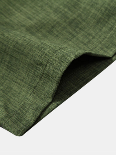 Adham® | Short Sleeve Stand Collar Shirt & Straight Leg Linen Pants