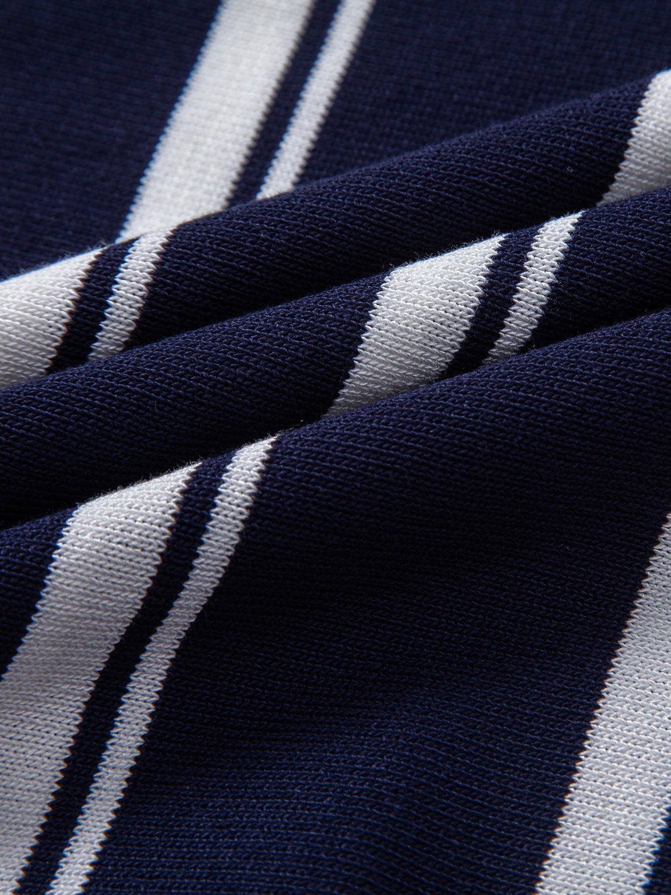 James | Striped Zip Up Knit Polo