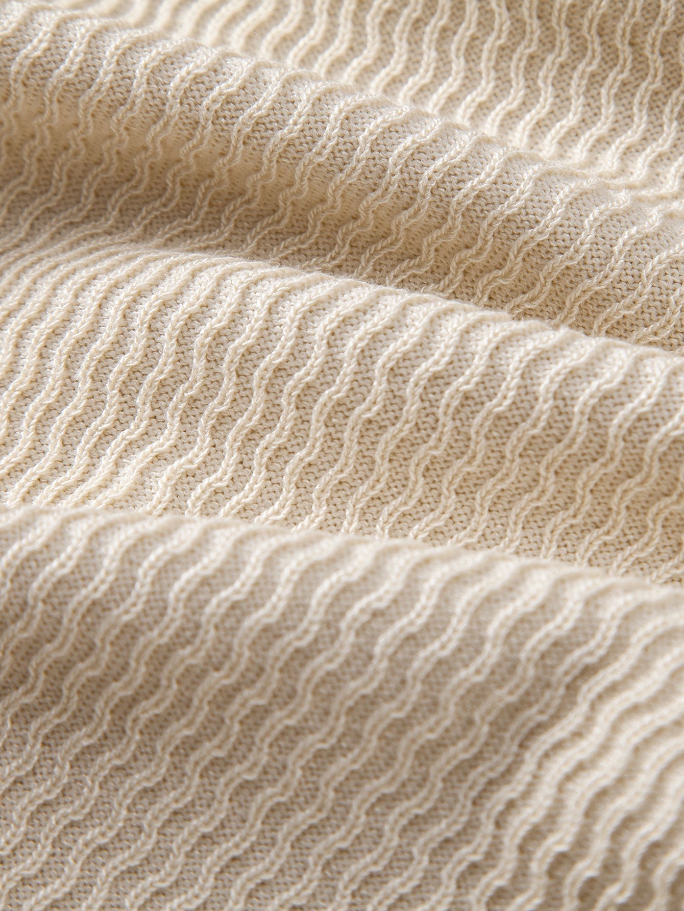 Caleb | Wave Jacquard Knit V Neck Polo Shirt