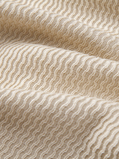 Caleb | Wave Jacquard Knit V Neck Polo Shirt