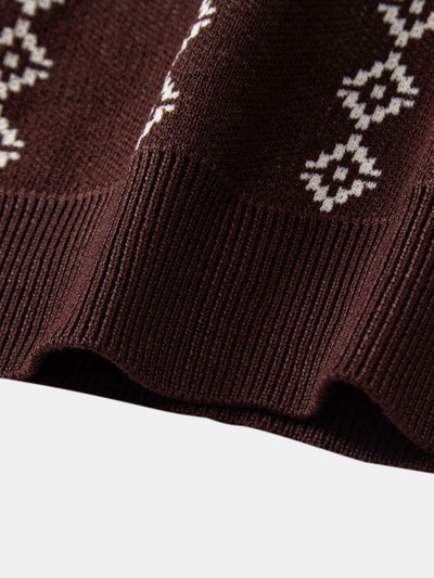 Joseph | Geometric Knit V Neck Polo Shirt