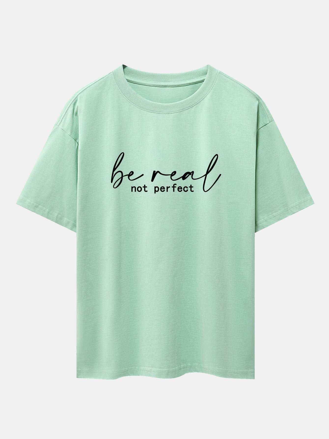 Alexei® | Be Real Not Perfect Print Drop Shoulder Oversize T-Shirt