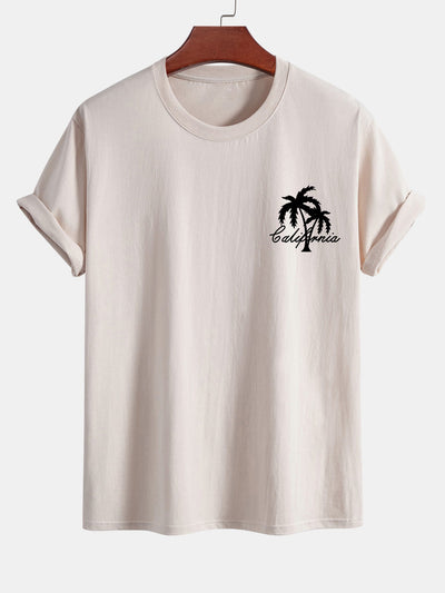 Vicente® | Palm Tree Print Cotton T-Shirt & Swim Shorts