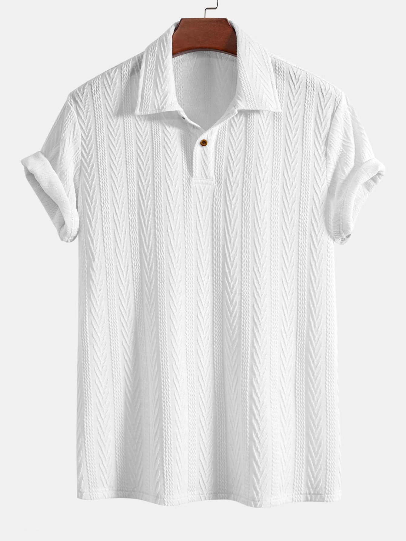 Ciro® | Short Sleeve Jacquard Polo & Straight Leg Ribbed Pants