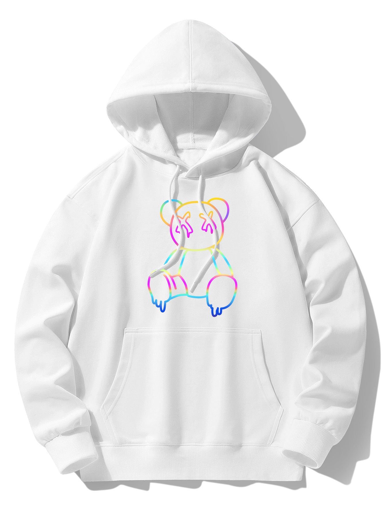 Xavier | Gradient Dissolving Bear Print Drop Shoulder Relaxed Hoodie