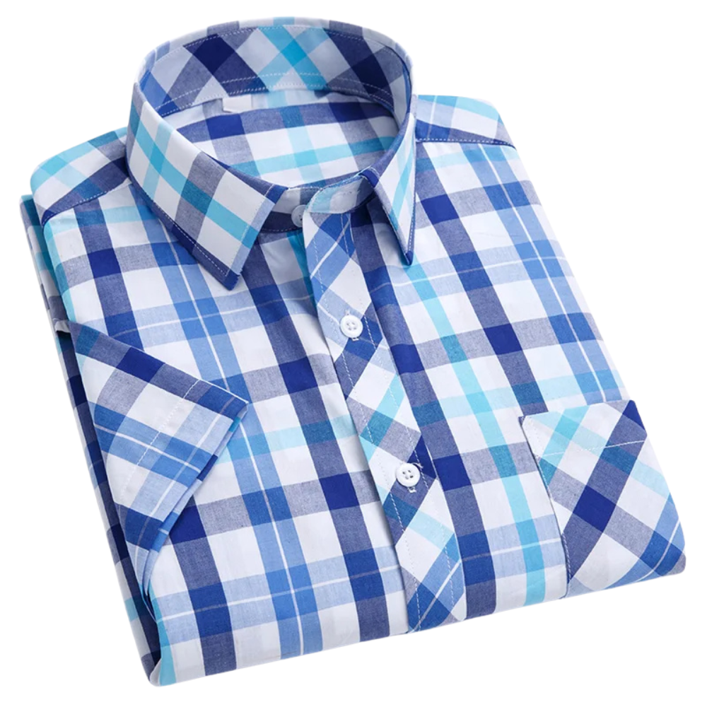 Mason | Cotton Short Sleeved Checkered Shirt