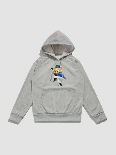 Perry | Baseball Bear Print Hoodie