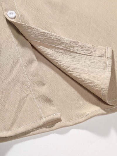 Aristodemo® | Wrinkled Texture Stand Collar Shirt