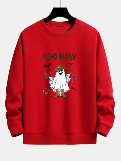 Canuto® | BOO HAW Cowboy Ghost Print Relax Fit Sweatshirt