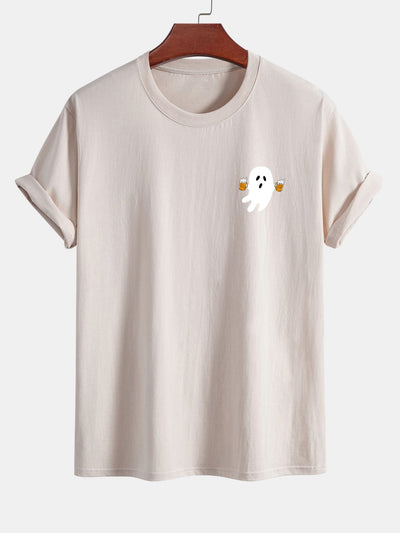 Joaquim® | Regular Fit Beer Ghost Print Cotton T-Shirt