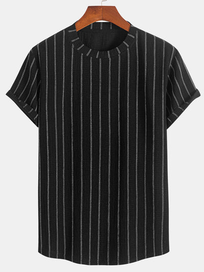 Cipriano® | Stripe Textured Arc Hem T-Shirt