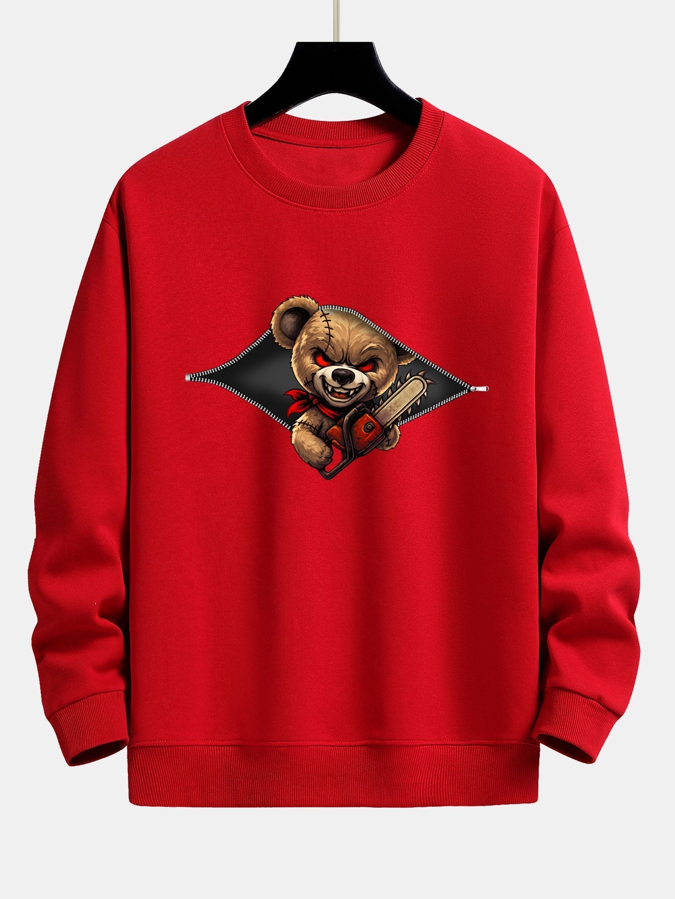 Jael® | Halloween Zipper Evil Bear Print Relax Fit Sweatshirt