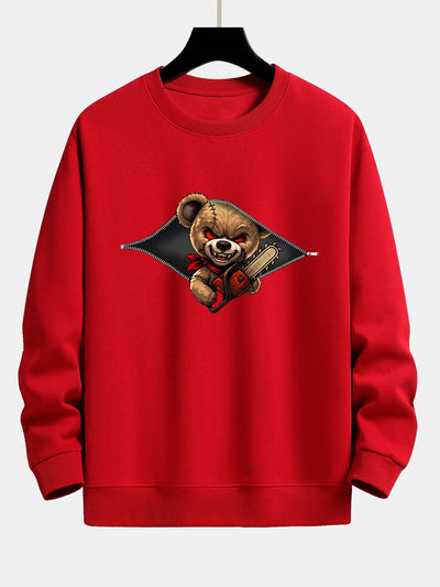 Jael® | Halloween Zipper Evil Bear Print Relax Fit Sweatshirt