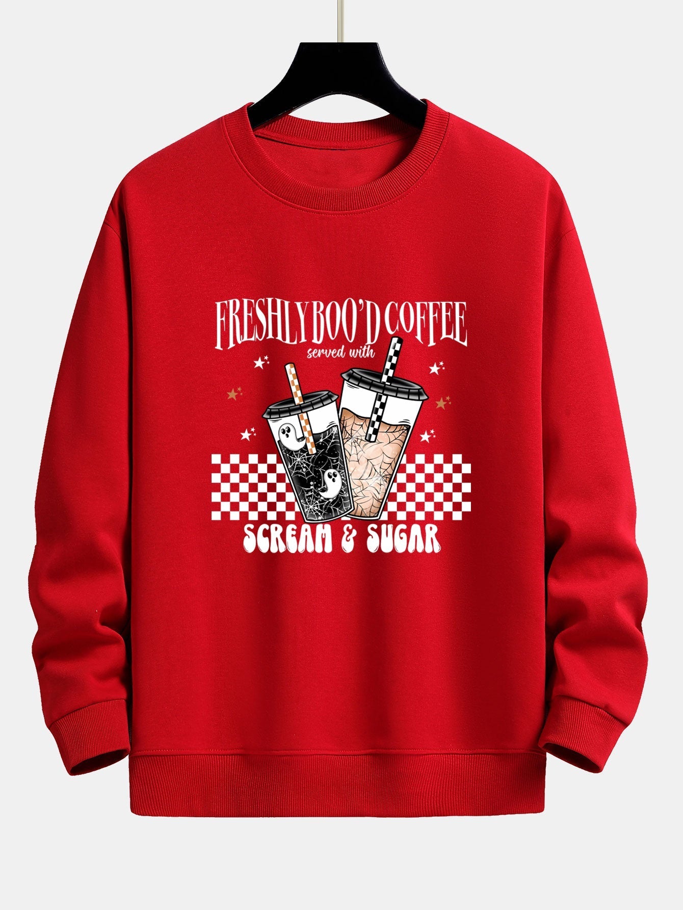 Bertrán® | Freshly Boo¡¯d Coffee Halloween Print Relax Fit Sweatshirt