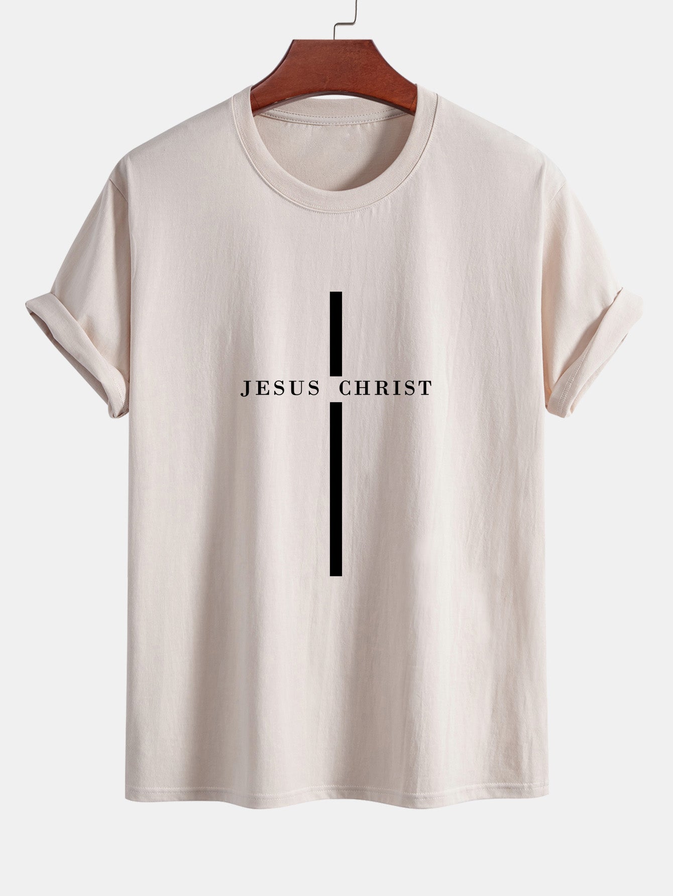 Odón® | Jesus Christ Stripe Print Cotton T-Shirt