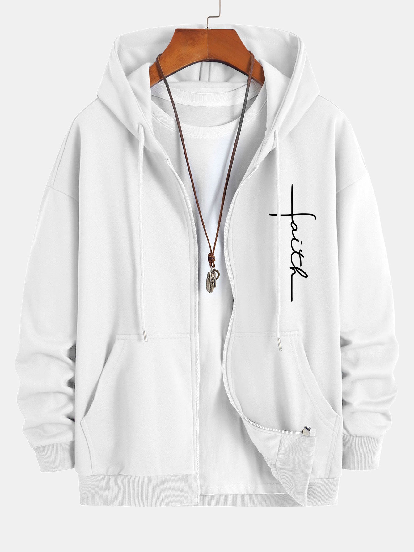 Julián® | Faith Print Relax Fit Zip Hoodie