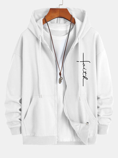 Julián® | Faith Print Relax Fit Zip Hoodie