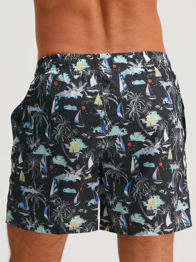 Bernardo® | Palm Tree Sailboat Print Swim Shorts