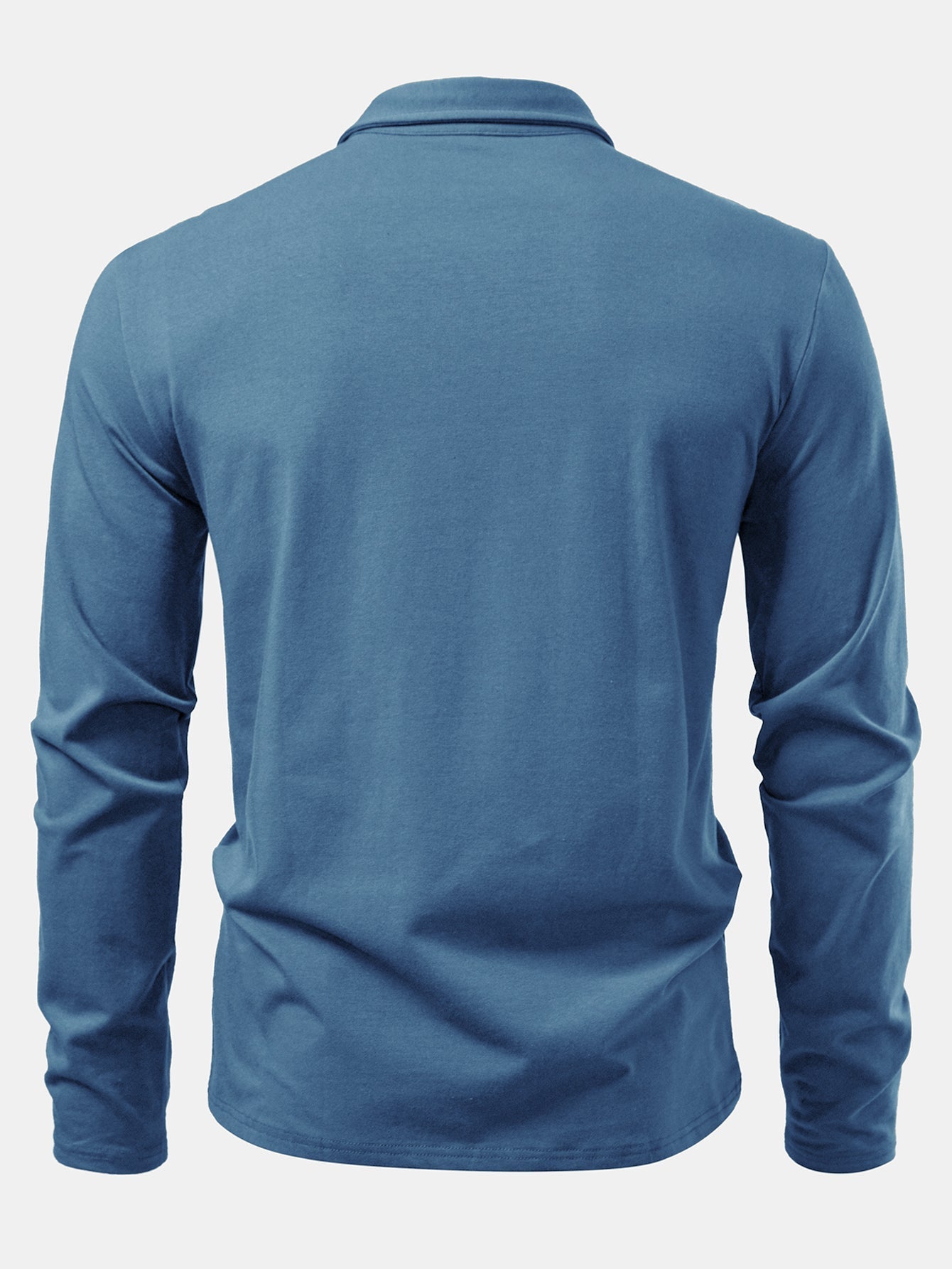 Livio® | Solid Long Sleeve Cotton Polo Shirt