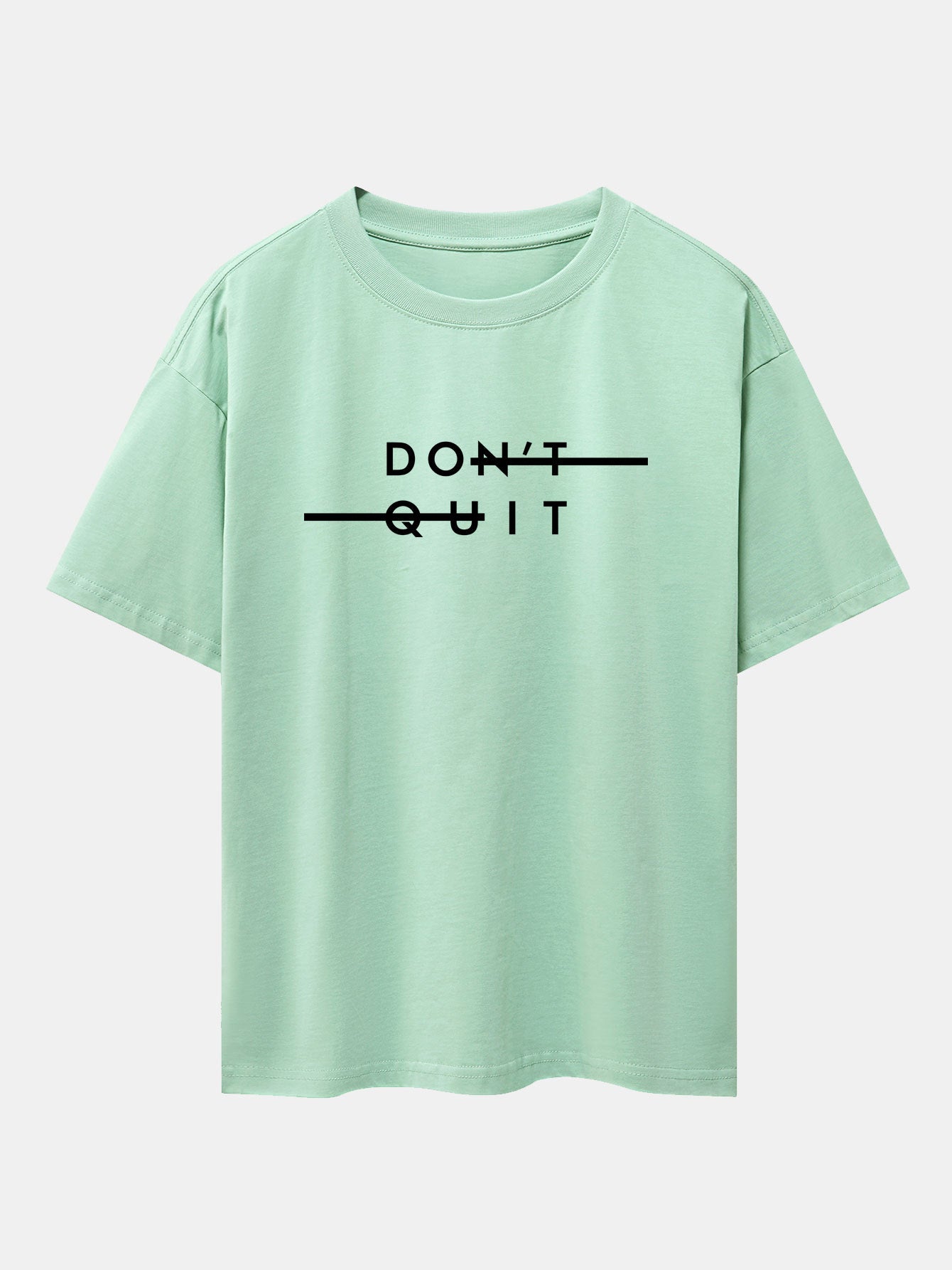 Dustin® | Don'T Quit Print Drop Shoulder Oversize T-Shirt