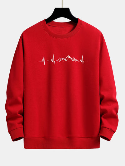 Jarek® | Heartbeat Mountain Print Relax Fit Sweatshirt