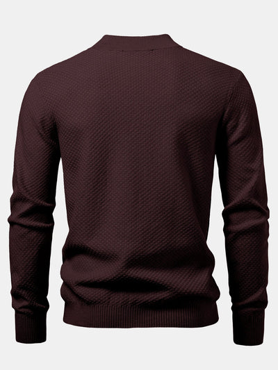 Amir® | Checkerboard Textured Mock Neck Sweater